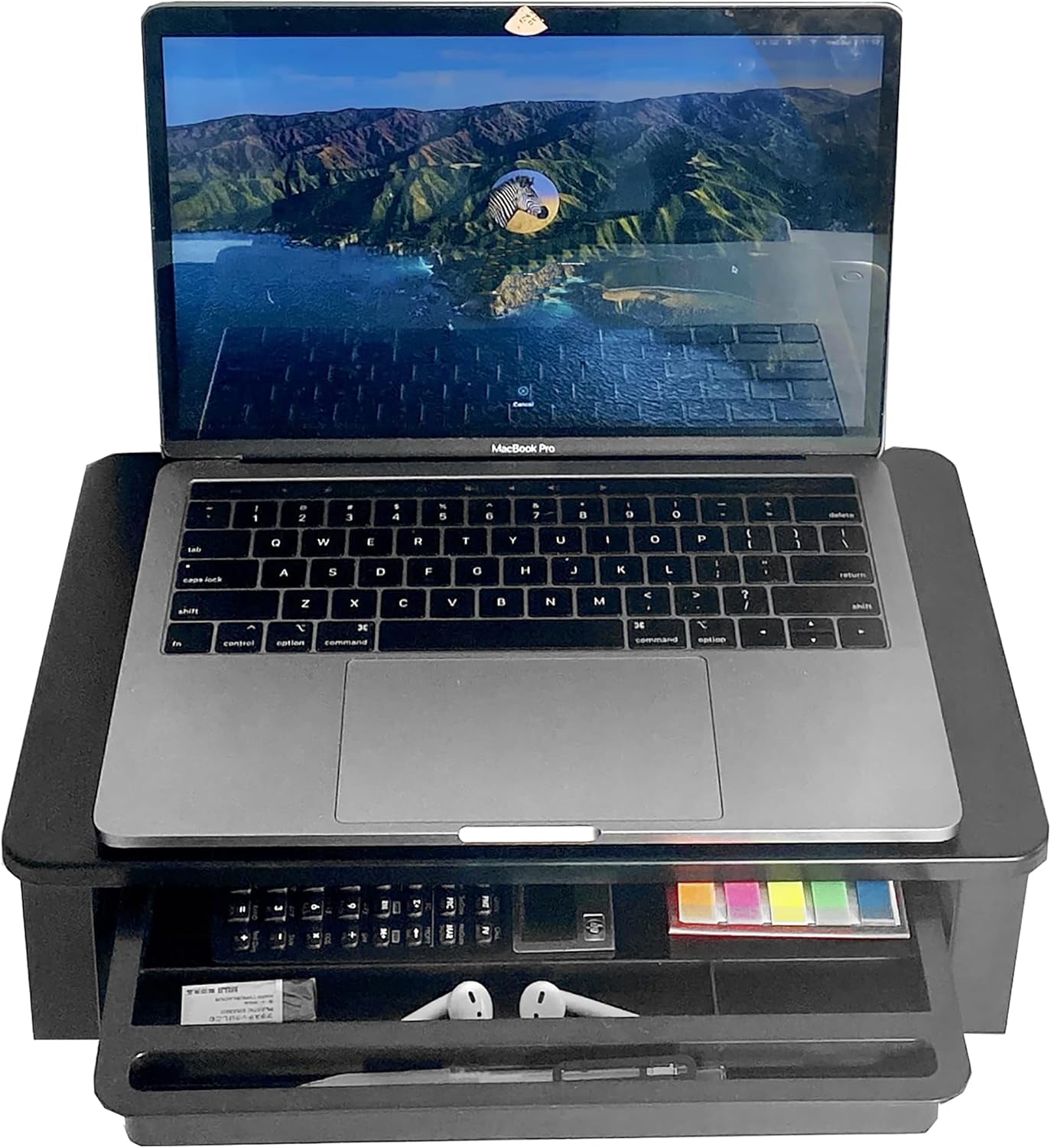 Metal Monitor Stand Monitor Riser and Computer Desk Organizer with Drawer and Pen Holder for Laptop, Computer, Imac,Office, Home, School Supplies , 1 Pack, Black