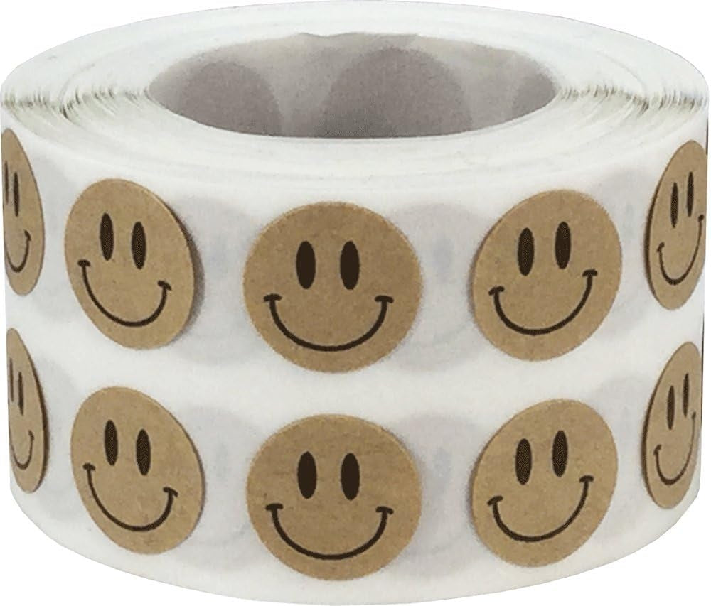 Happy Face Stickers Blue Holographic Sparkle Happy Face Labels 0.50 Inch 1,000 Total Adhesive Stickers