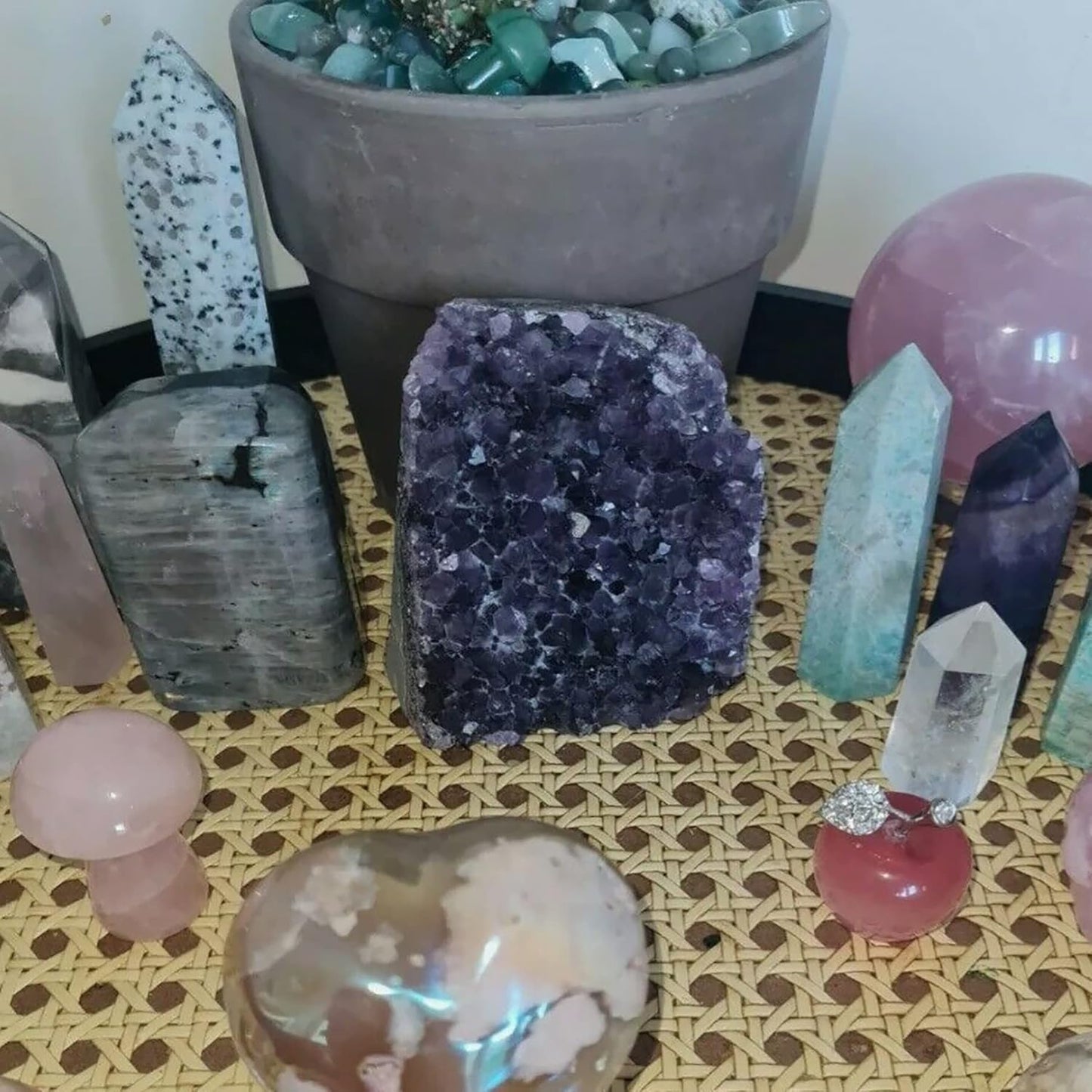 a Class Amethyst Crystal Cluster Raw Quartz Small 0.5-1 LBS Brazil Purple Irregular Unpolished, Home Decor