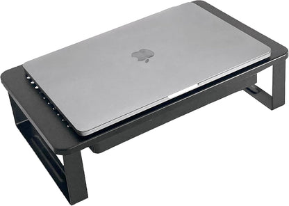 Metal Monitor Stand Monitor Riser and Computer Desk Organizer with Drawer and Pen Holder for Laptop, Computer, Imac,Office, Home, School Supplies , 1 Pack, Black