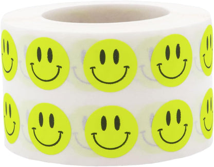 Happy Face Stickers Blue Holographic Sparkle Happy Face Labels 0.50 Inch 1,000 Total Adhesive Stickers
