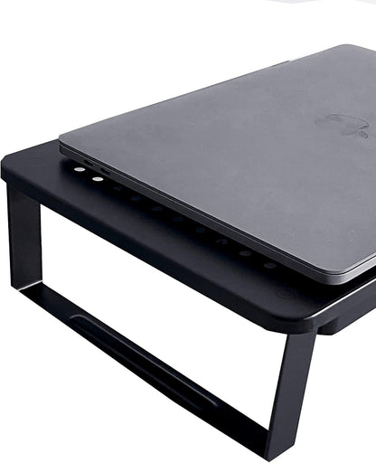 Metal Monitor Stand Monitor Riser and Computer Desk Organizer with Drawer and Pen Holder for Laptop, Computer, Imac,Office, Home, School Supplies , 1 Pack, Black
