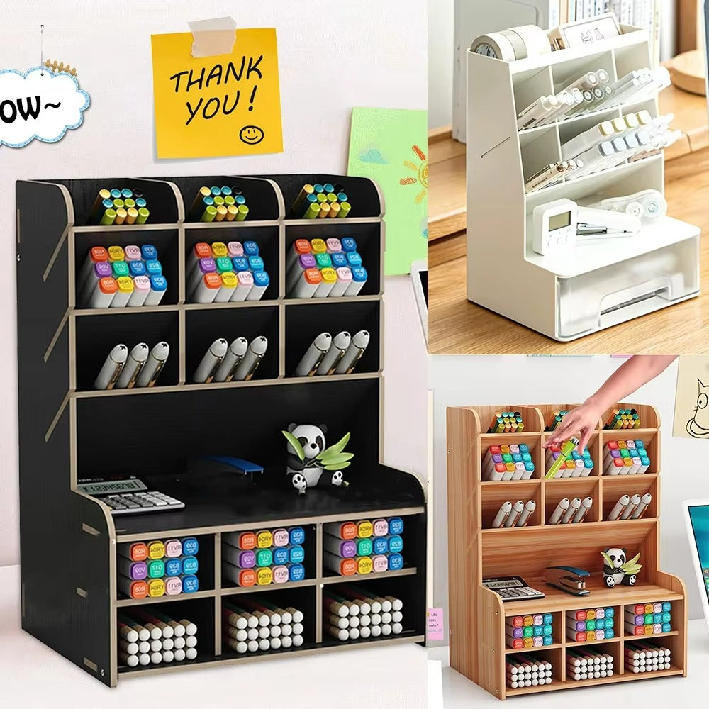 Load video: Wooden Pencil Holder, Pen Organizer